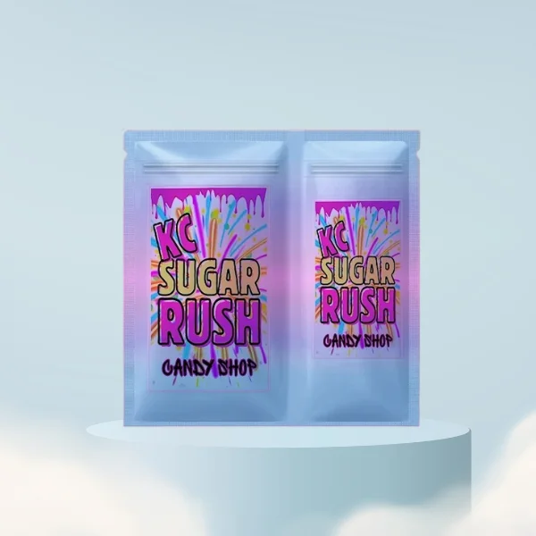 Dual Compartment Custom Mylar Bags  6.5 x 8  - (1/2 oz)